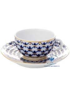 Кофейная чашка форма 40 г рисунок Кобальтовая сетка